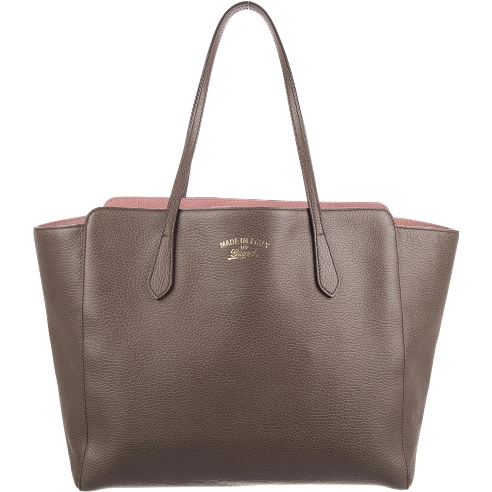 Gucci Brown Tote with Pink Trim